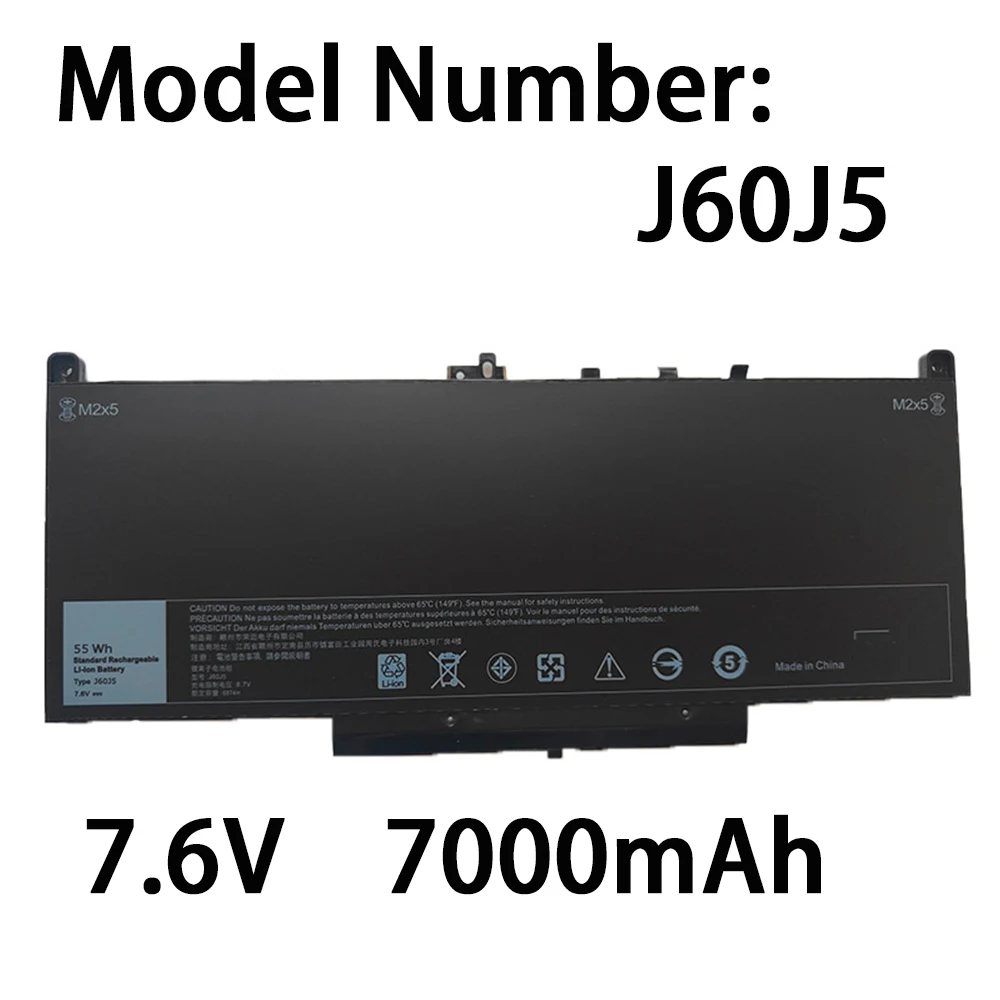 Bateria Damaite J60J5 para Latitude Dell 7470 7270 R1V85 MC34Y 242WD 1W2Y2 0MC34Y GG4FM WYWJ2 451-BBSX BBSY 55Wh