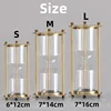 Handmade Glass Empty Hourglass Bottle Container Metal Three Column Sandglass Creative Sand Clock Timer Office Home Decoration 2