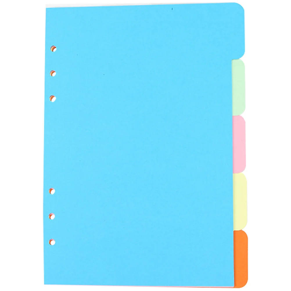 

5 Pcs Colorful Binder Divider Organizer Paper Index Label Jam Loose-leaf