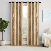 2Pcs Golden Wave &Circle Blackout Curtains Thermal Insulated Light Filtering Drapes with Grommet Top  Living Room Bedroom 3