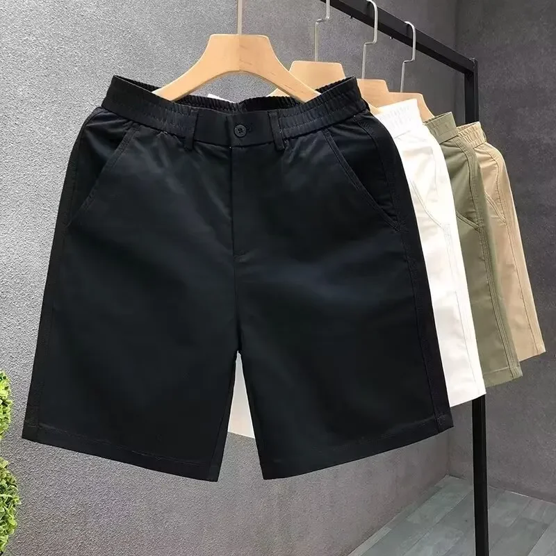 남성용 캐주얼 반바지, 스트레이트 레그 아우터, 얇은 스타일 5 피스 바지, 트렌디 화이트, 여름