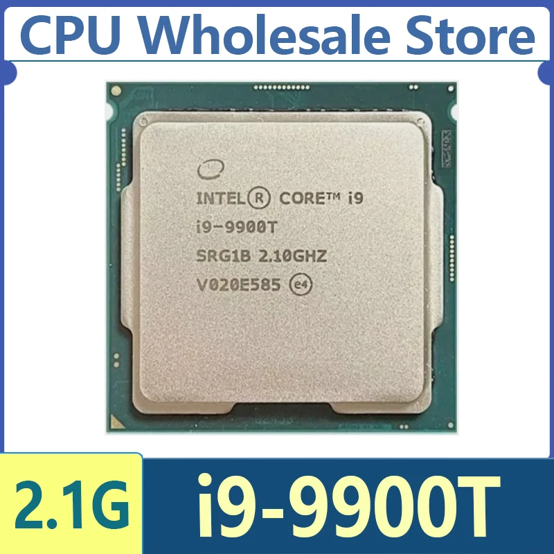 מעבד Intel Core i9-9900T i9 9900T במהירות של 2.1 ג'יגההרץ עם שמונה ליבות וששה חוטים, 16M זיכרון מטמון וצריכת חשמל של 35W, תמיכה ב-LGA 1151