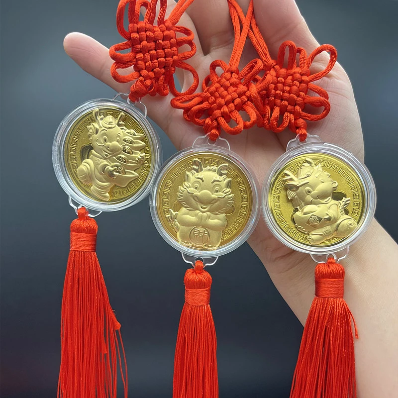 

Сувенир с китайским новогодним знаком зодиака и драконом, подвеска с китайским узлом и кисточкой, подвеска для салона автомобиля, подарки для украшения дома