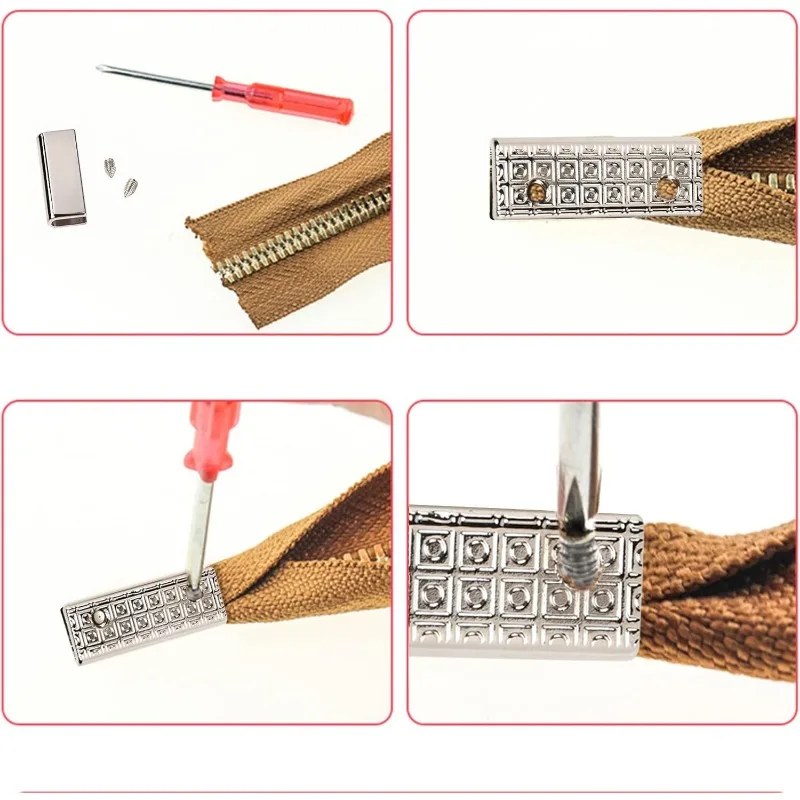 1 Box 6PCS Belt Tip with Screw Metal Belt Buckle End Tips 1 Inch Webbing Zipper Tip Strap End Caps Ribbon Findings Stopper