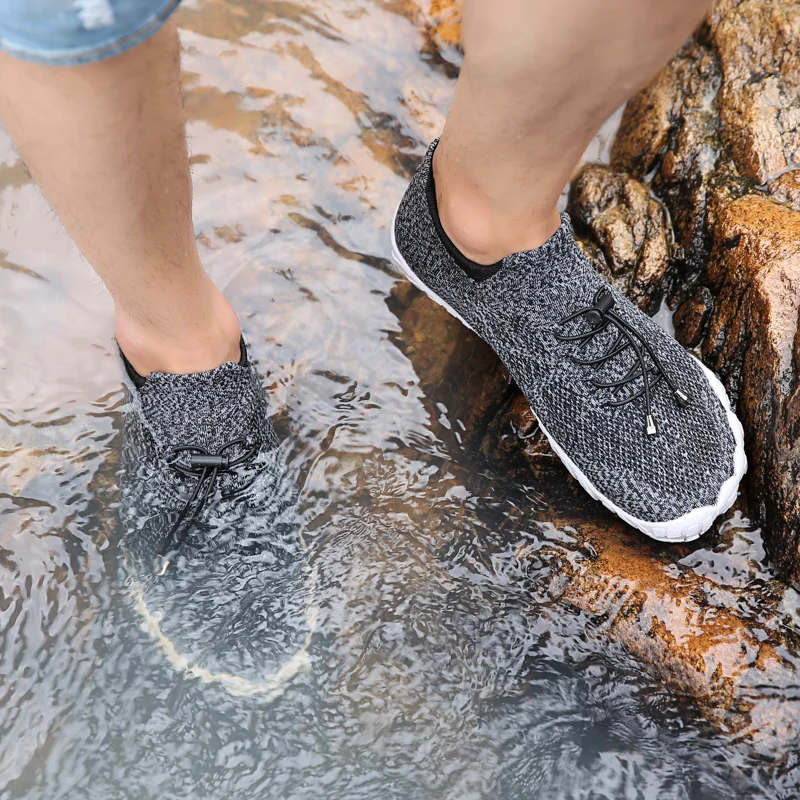 Men Aqua Shoes Quick-Dry Outdoor Breathable Non -Slip Hiking Water Shoes Large Size Beach Wading Sneakers Hot Sale In 39-47
