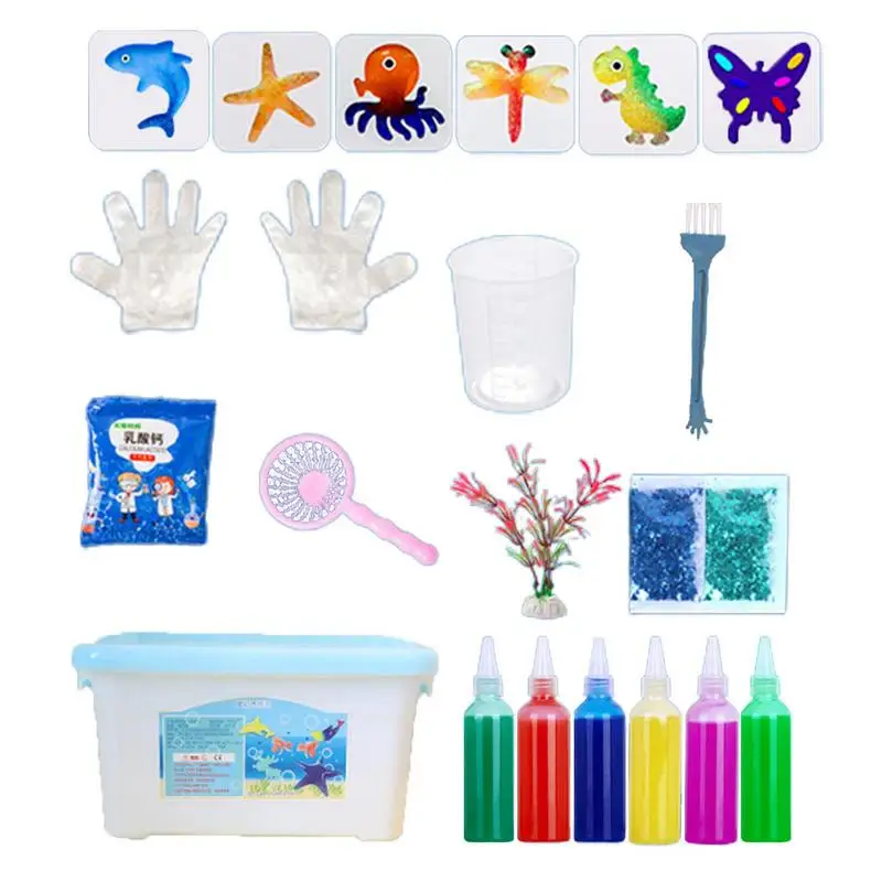 

Handmade Water Toys Kit Water Sensory Toys For Kids Cartoon Style DIY Sea Creature Figure Making Set For Kids Birthday Handmade