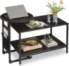 Coffee Table, 31.3" and 18.7" Small Coffee Tables for Living Room, Modern Center Table and Side Table Set withStorage Side Pouch 2