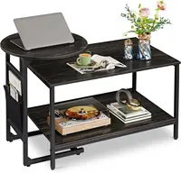Coffee Table, 31.3" and 18.7" Small Coffee Tables for Living Room, Modern Center Table and Side Table Set withStorage Side Pouch 2