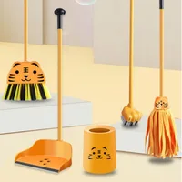 Children's Cleaning Toy Simulation Mini Sweeping Broom Set Baby Kindergarten Mop Dustpan Kids Play House Housework Suit 2