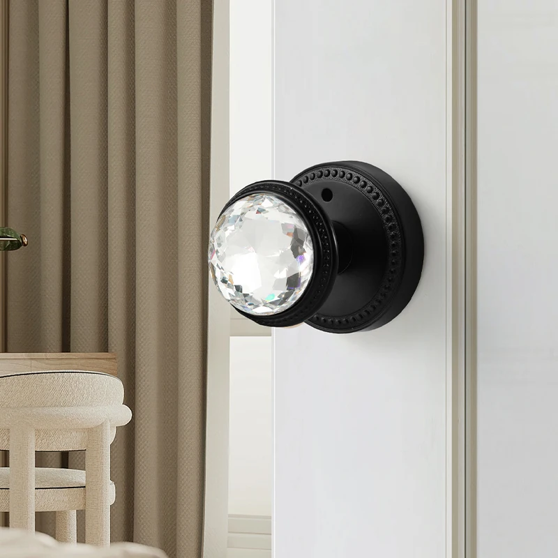 Crystal Door Knob Interior Bathroom Bedroom Bath Room Round Door Knobs Privacy lock,door knobs