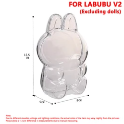 LABUBU Doll Protective Display Case - Clear Anti - Dust Cover and Storage Box - NO Doll (For LABUBU V2)
