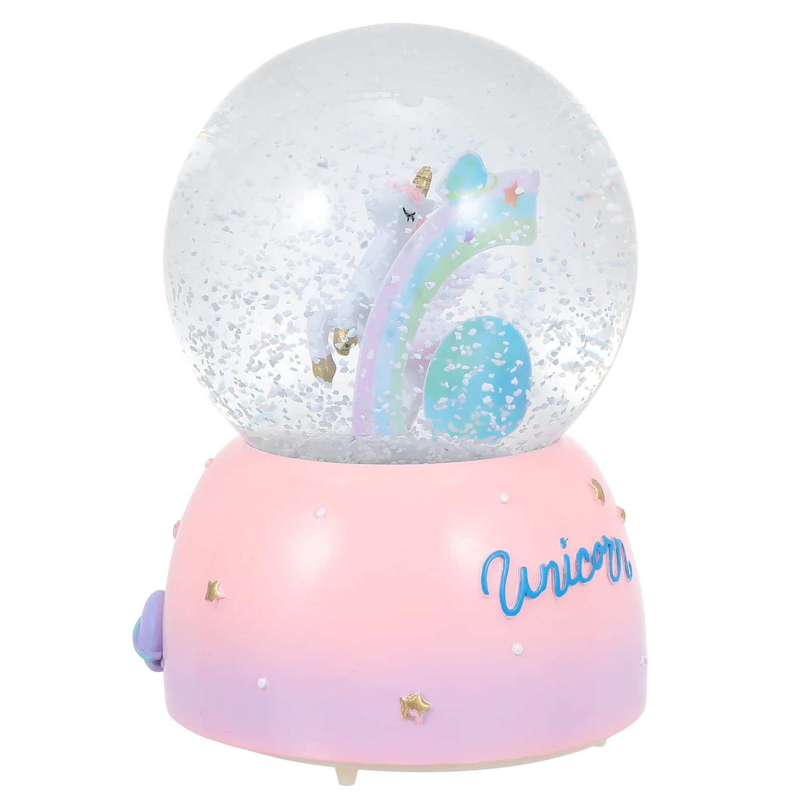 

Crystal Ball Music Box Automatic Snowing Desktop Ornament Unicorn Globe Decorations Musical Snowglobe