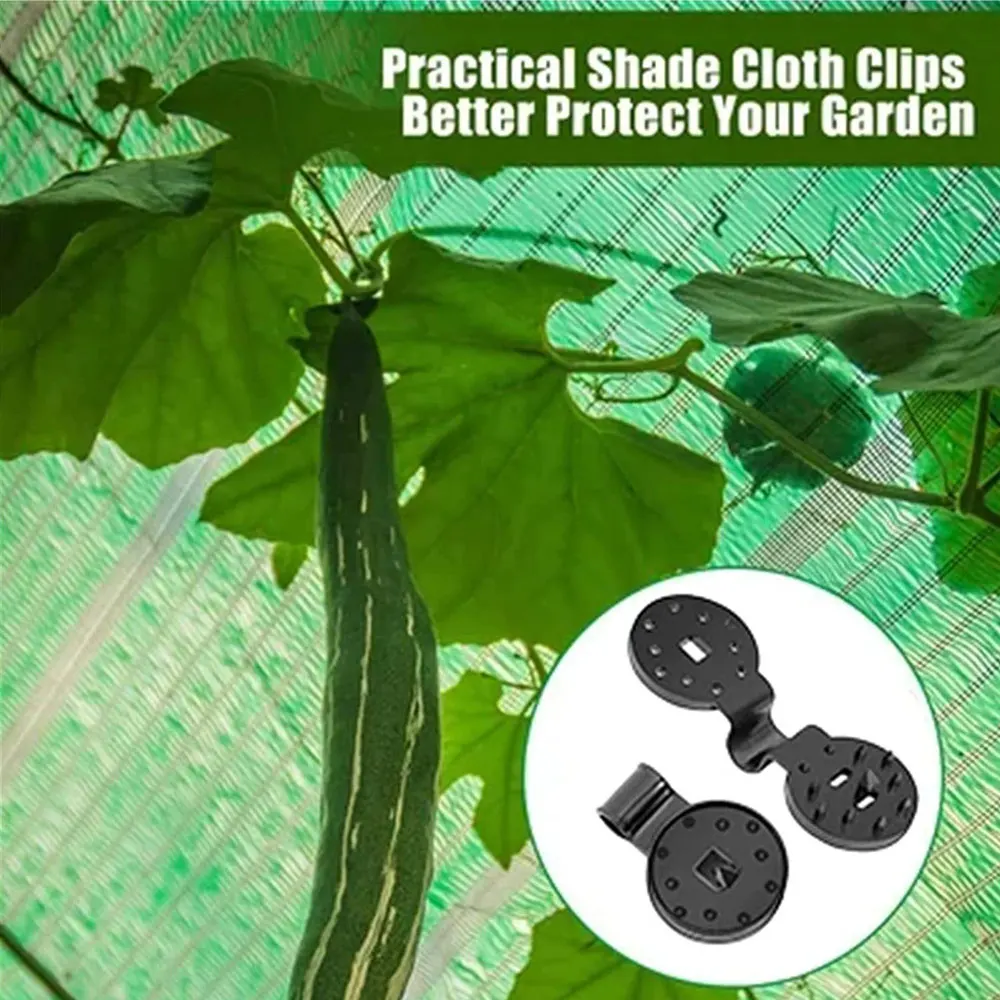 100 Pack Shade Cloth Heavy Duty Lock Grip, New Shade Cloth Fix Plastic Clamp Premium Tarp Clips Fence Fabric For Greenhouse Outdoor Garden Nett