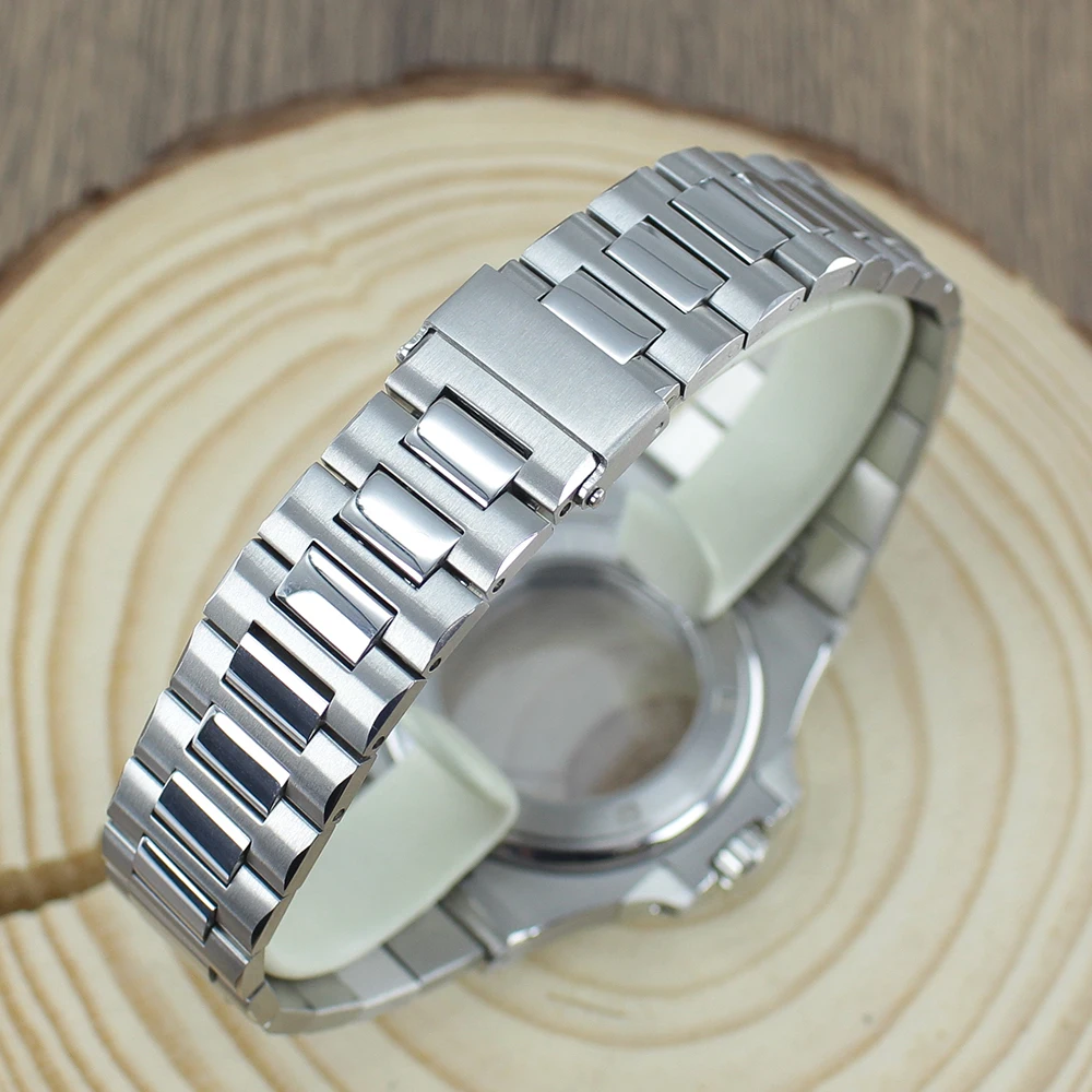 40mm quadratisches Uhrengehäuse mit Armband, NH35 Gehäusezubehör für Nautilus NH34 NH35 NH36 NH38 4r35 Uhrwerk, Saphirglas, Ersatzteil für Uhren – Detail 7