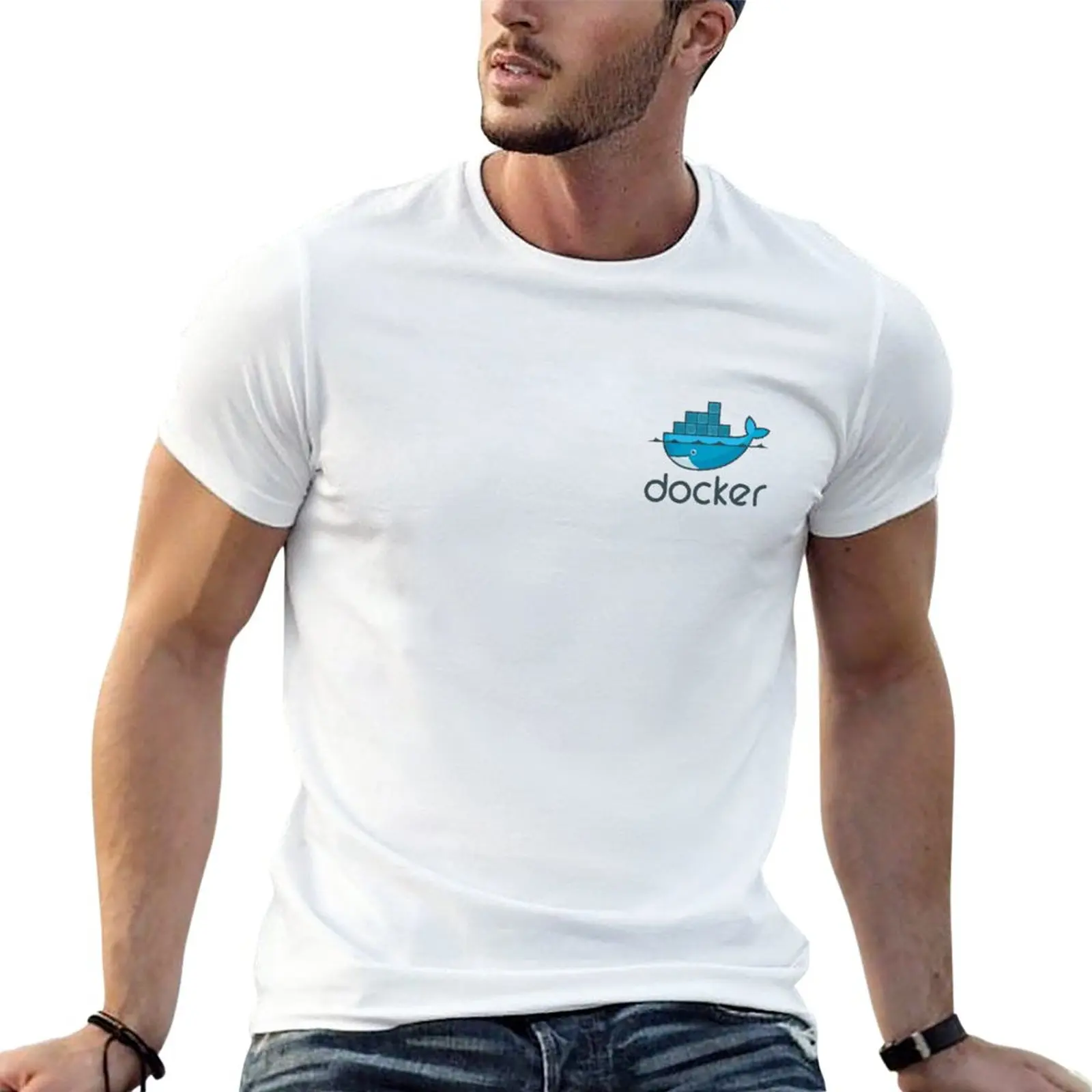 

Docker T-Shirt funnys customs design your own shirts graphic tees mens workout shirts