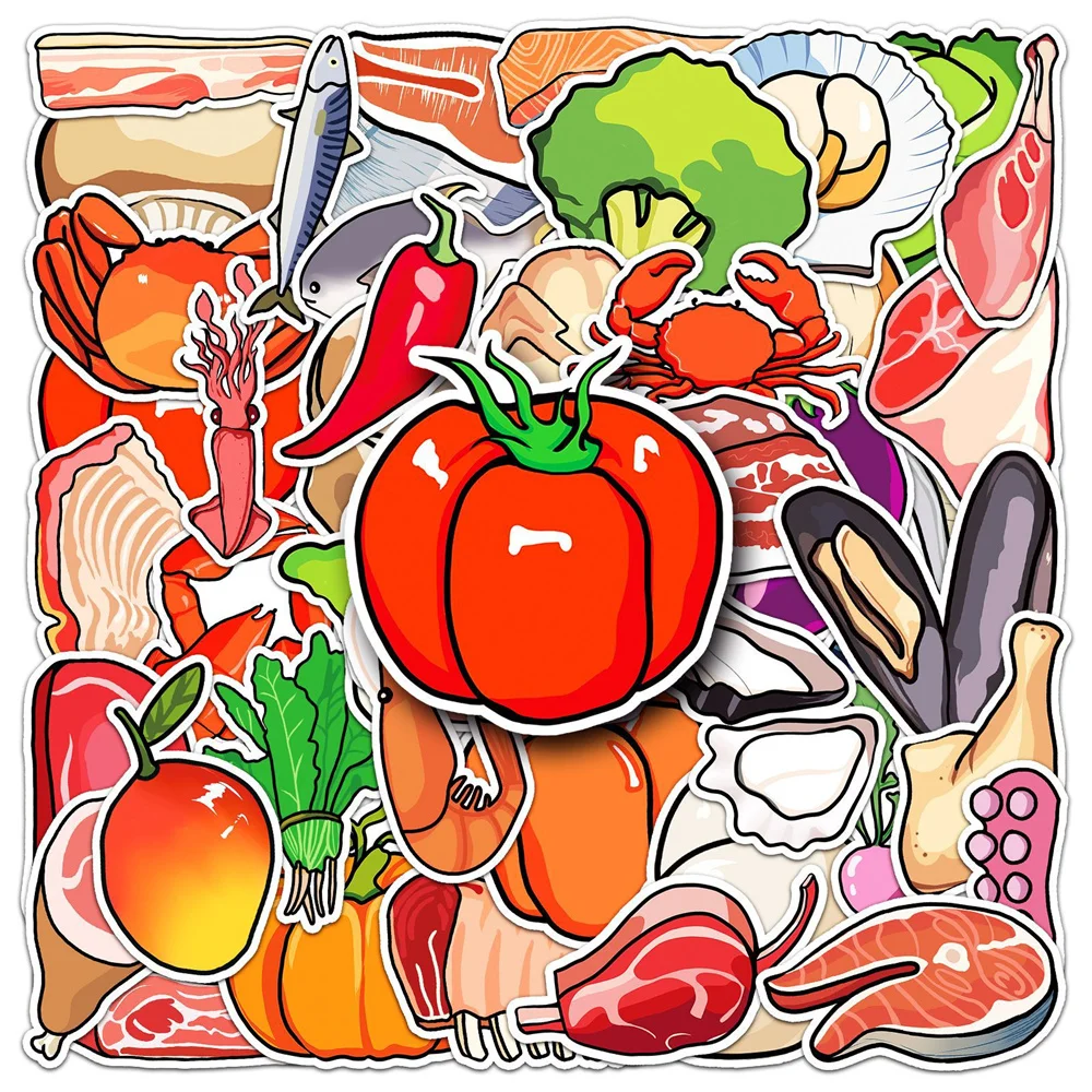 

10/30/50PCS New DIY Vegetable Cartoon Personality Creative Computer Suitcase Table Water Cup Chair Decoration Waterproof Sticker