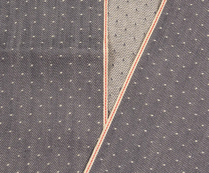 10 oz Grey Selvedge Denim Jacquard Fabric Tiny Spots Denim Dress Material Jean Jacket Cloth By The Yard W183513DY