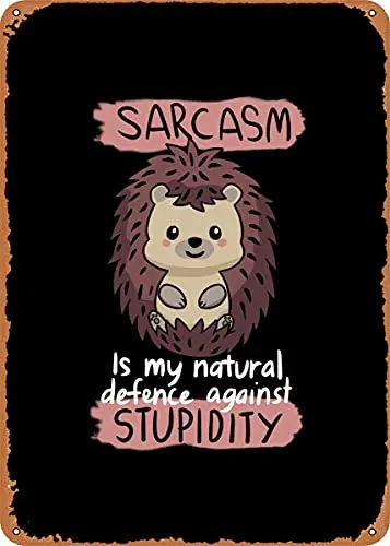 

Hedgehog Sarcasm Vintage Look Metal Sign Patent Art Prints Retro Gift 8x12 Inch