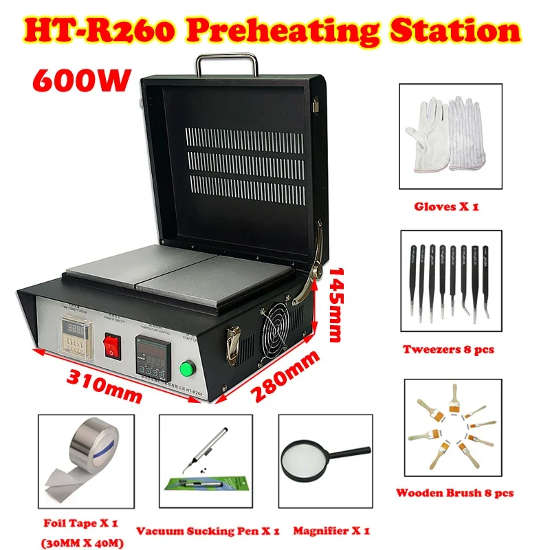

HT-R260 BGA Reballing Reflow Oven Hot Plate Repair Rework Welding Machine with Heater Tools Heating Area 120X200MM 220V 110V