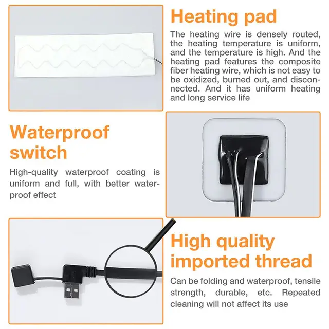 Fűtőpad Usb Töltésű Ruhák 5V Nyaki Tekercselés Derék Hasi Párna Melegebb Fűtőberendezés 3 Hőmérsékleten Állítható - Image 6