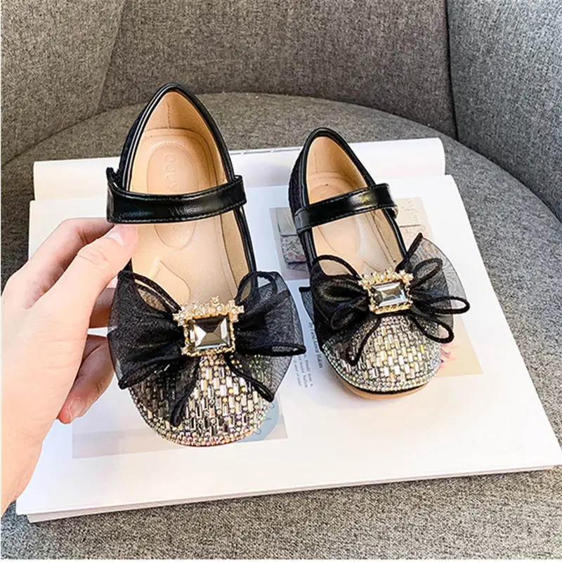 

Spring Autumn Little Girl Crystal Shoes Children's Sequin Soft Bottom Rhinestone Baby Shoes Toddler Shoes Girls Princess Shoes