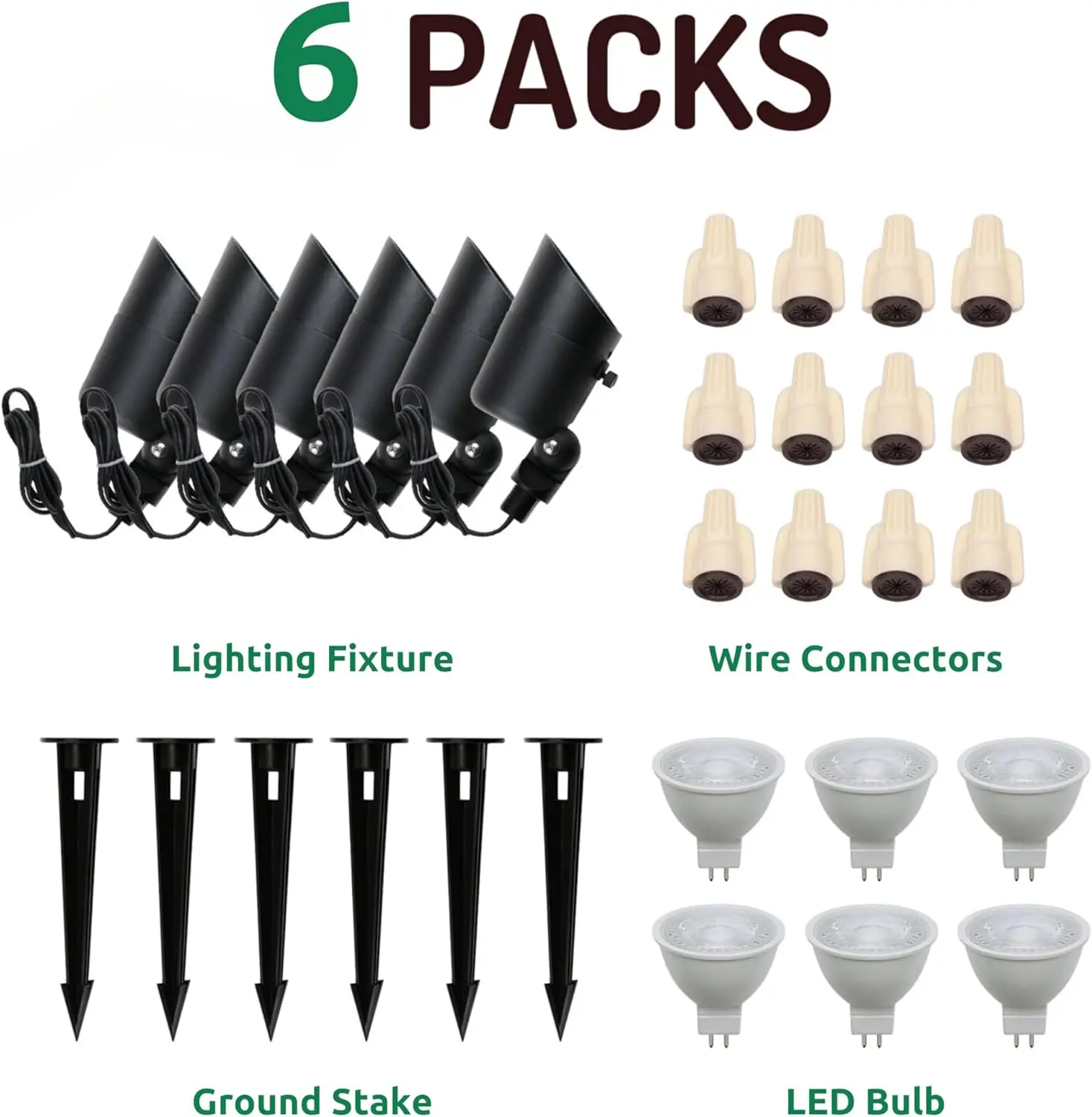 Lighting&reg; 4W Landscape Lighting 12V Landscape Lights Low Voltage Spotlights Warm White Waterproof Outdoor Replaceable