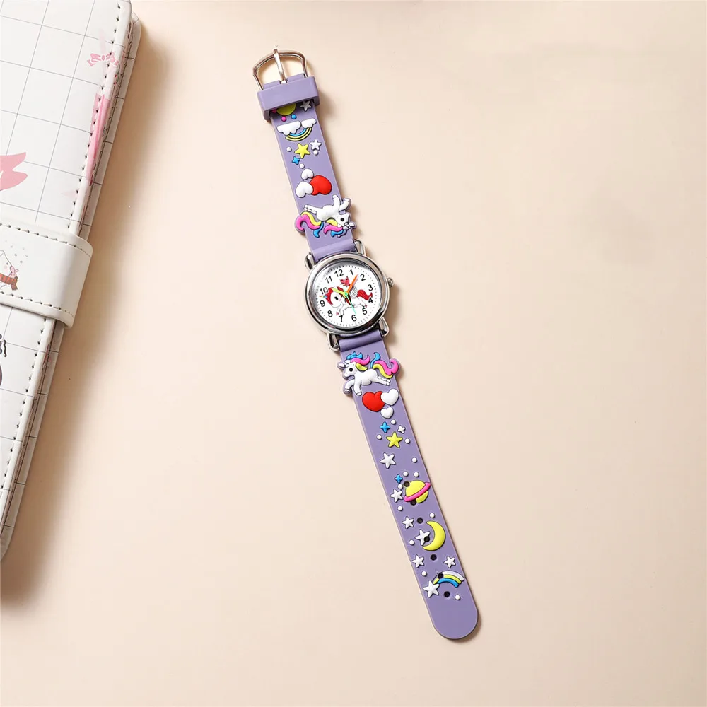 Cute Unicorn Children's watch Candy color Silicone band Cartoon watch 6