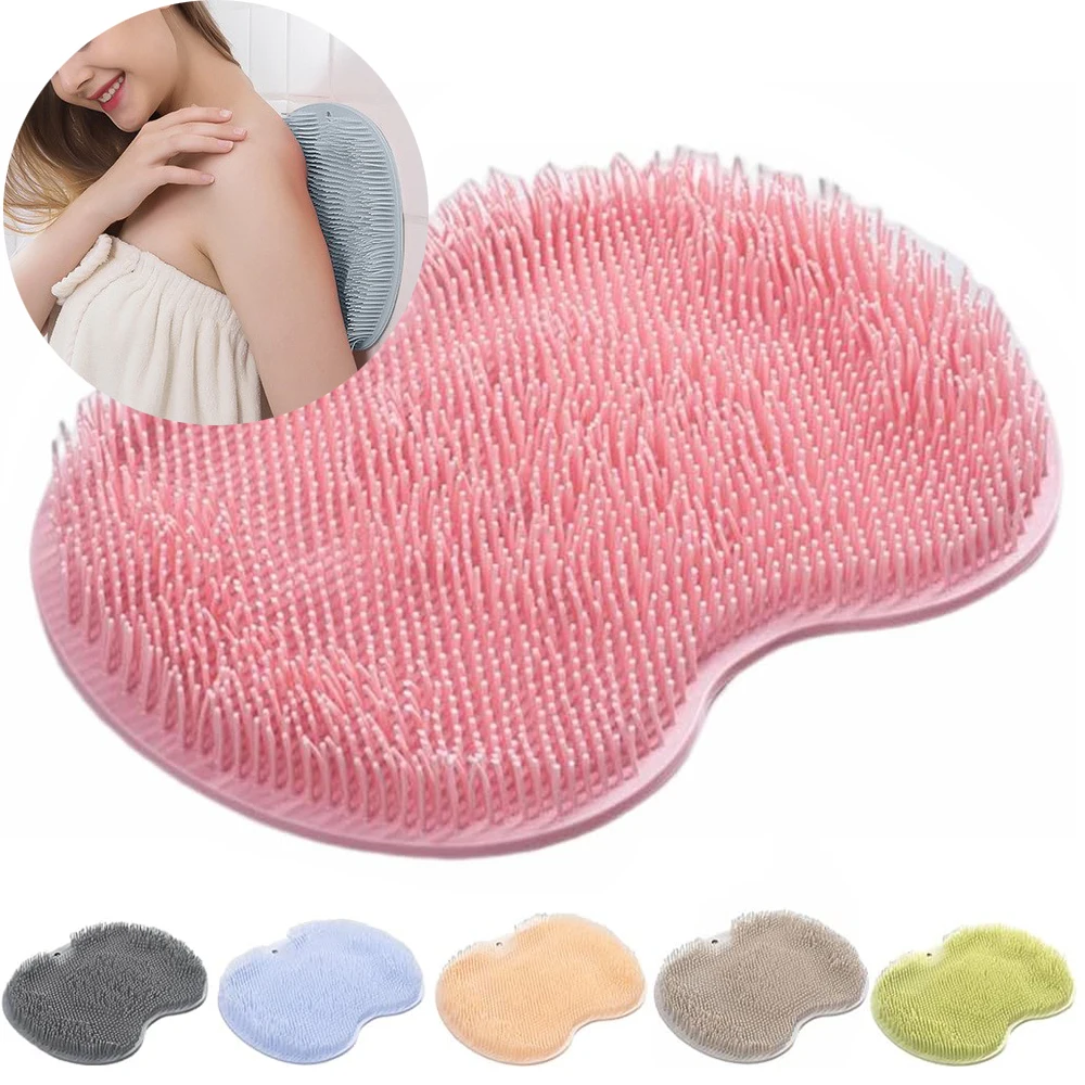 

Back Foot Wash Brush with Suckers Foot Back Exfoliating Shower Massage Mat Scrubber Brush Anti-Slip Clean Dead Skin Bathroom Too