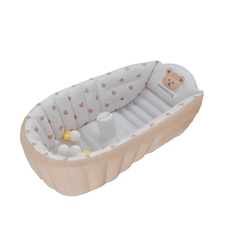 Baby Inflatable Bathtub, Portable Baby Bath Tub Non-slip Travel Bathtub Mini Air Swimming Pool Child Thick Folding Shower Tub - Image 5