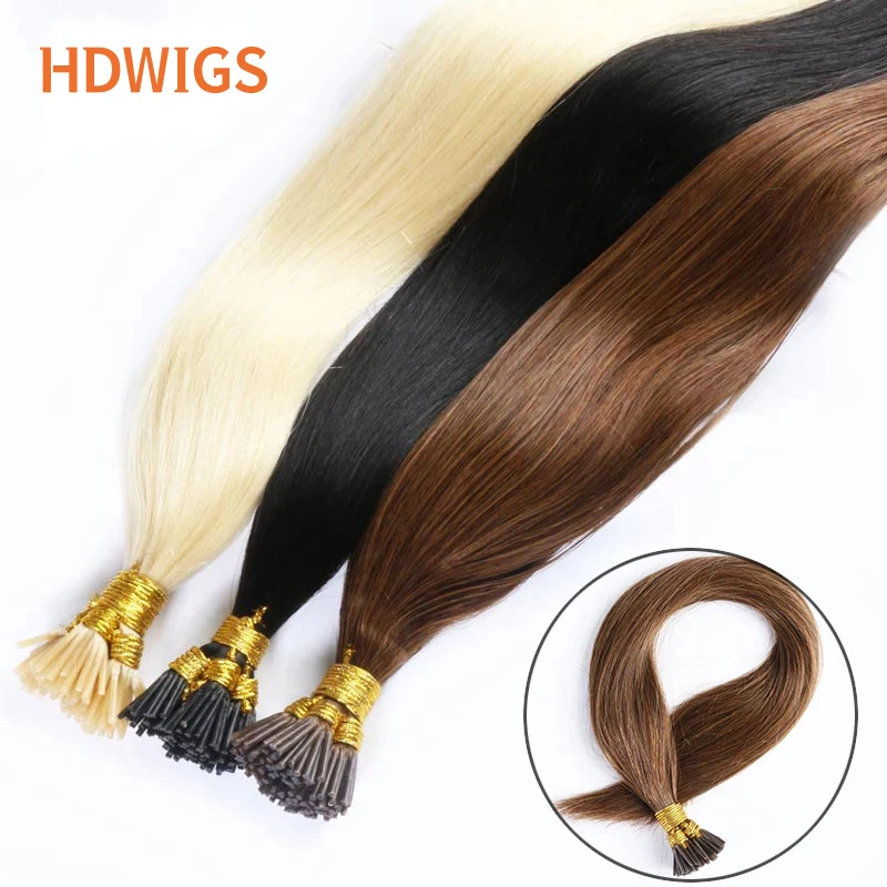 Hair Extensions Straight I Tip Remy 50pcs