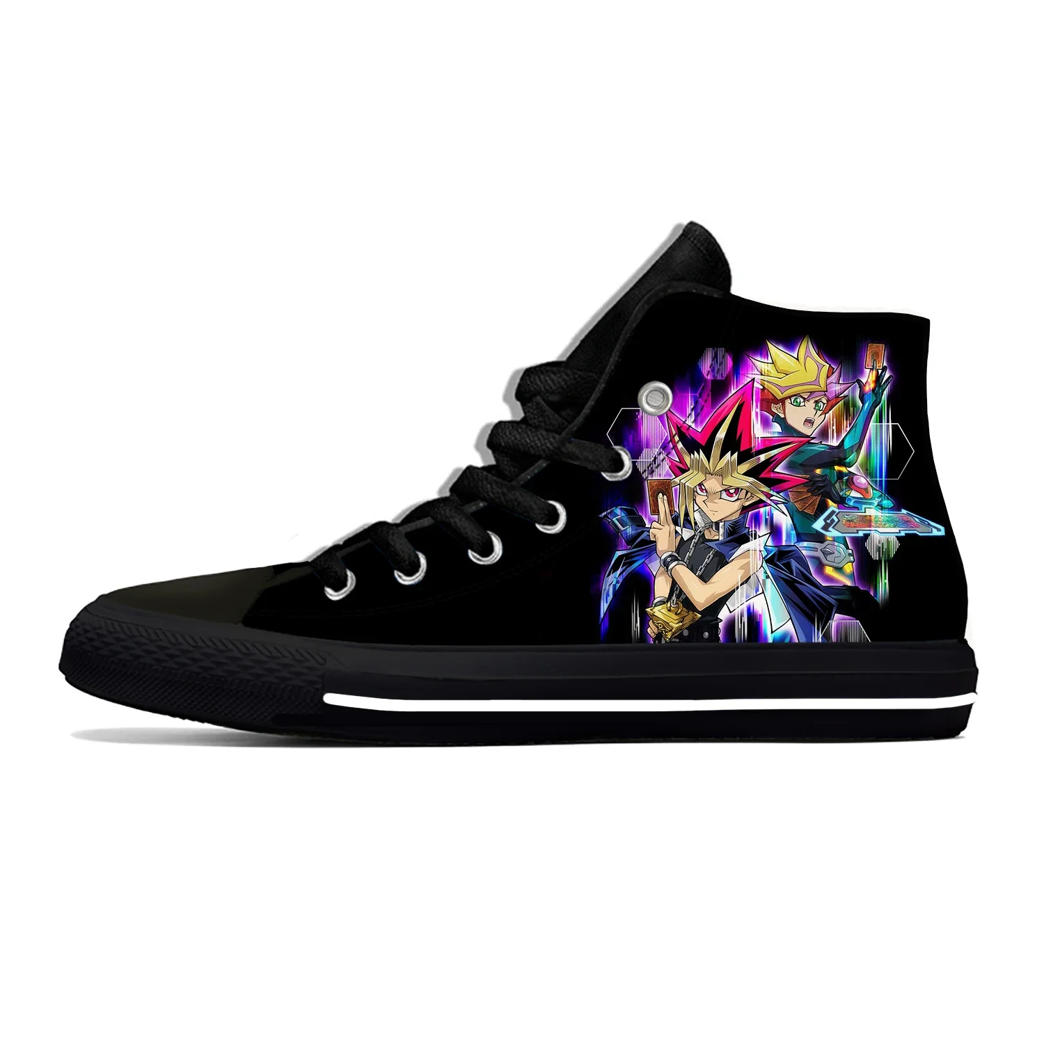 Hot Anime Yu Gi Oh Lightweight Cloth 3D Print Cool Fashion High Top Canvas Shoes Mens Womens Teenager Casual Breathable Sneakers 2