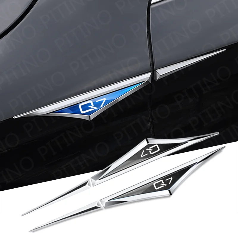 

2pcs Car Chrome Modified Car Body Side Doors Blade Car Stickers For Audi Q7 Automobile Leaf Plate Decoration Auto Accessories