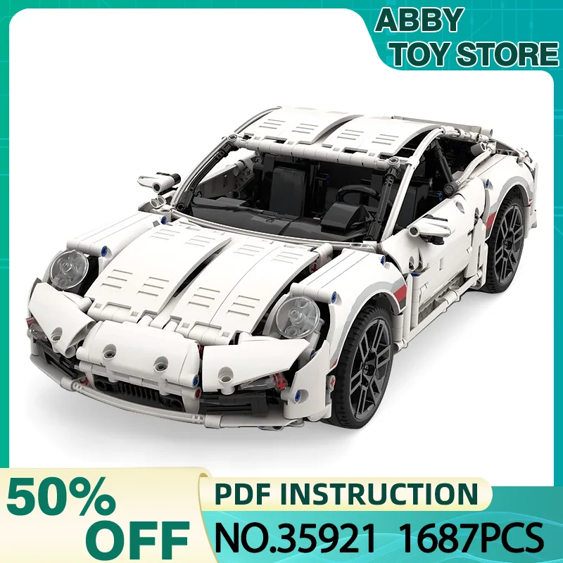 

Технические скоростные автомобили, масштаб 1:10, модель 1687 шт., строительные блоки, кирпичи, Развивающие головоломки, детские игрушки, рождественский подарок