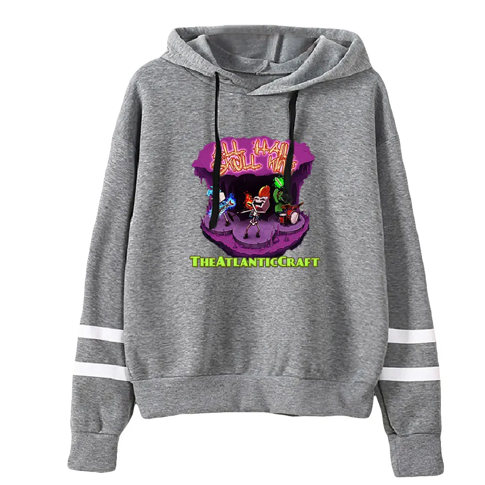 TheAtlanticCraft Hoodie Unisex Pocketless Parallel Bars Sleeve Sweatshirt Men Women Hooded Pullover Casual Style Clothes
