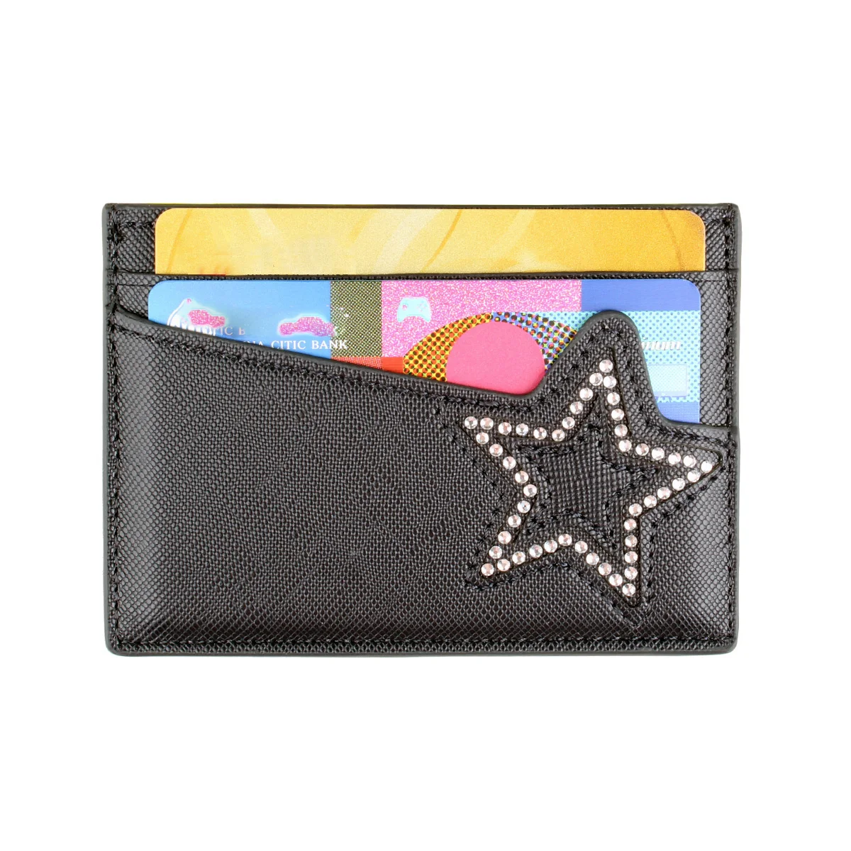 High quality diamond pentagram card bag, stylish and personalized card clip