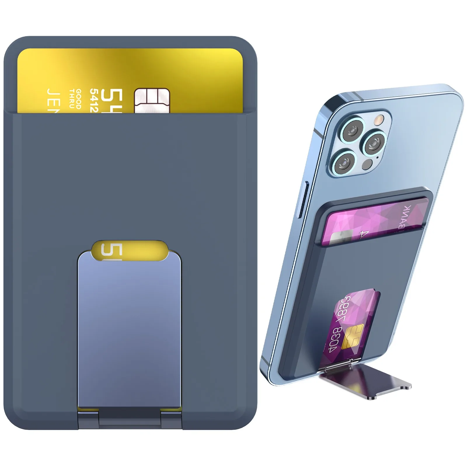 Magnetic Suction Card Holder & Desktop Stand with Silicone Finish