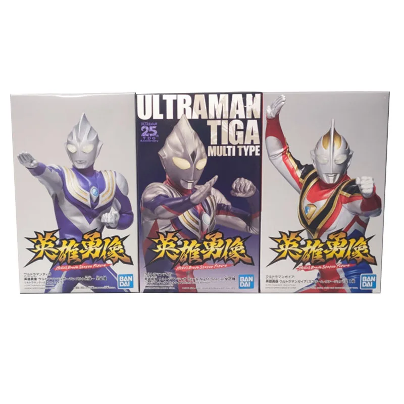 

Bandai Original Anime Figures Heroic Image Tiga Ultraman Gaia Action Figure Collectible Model Toys for Boys