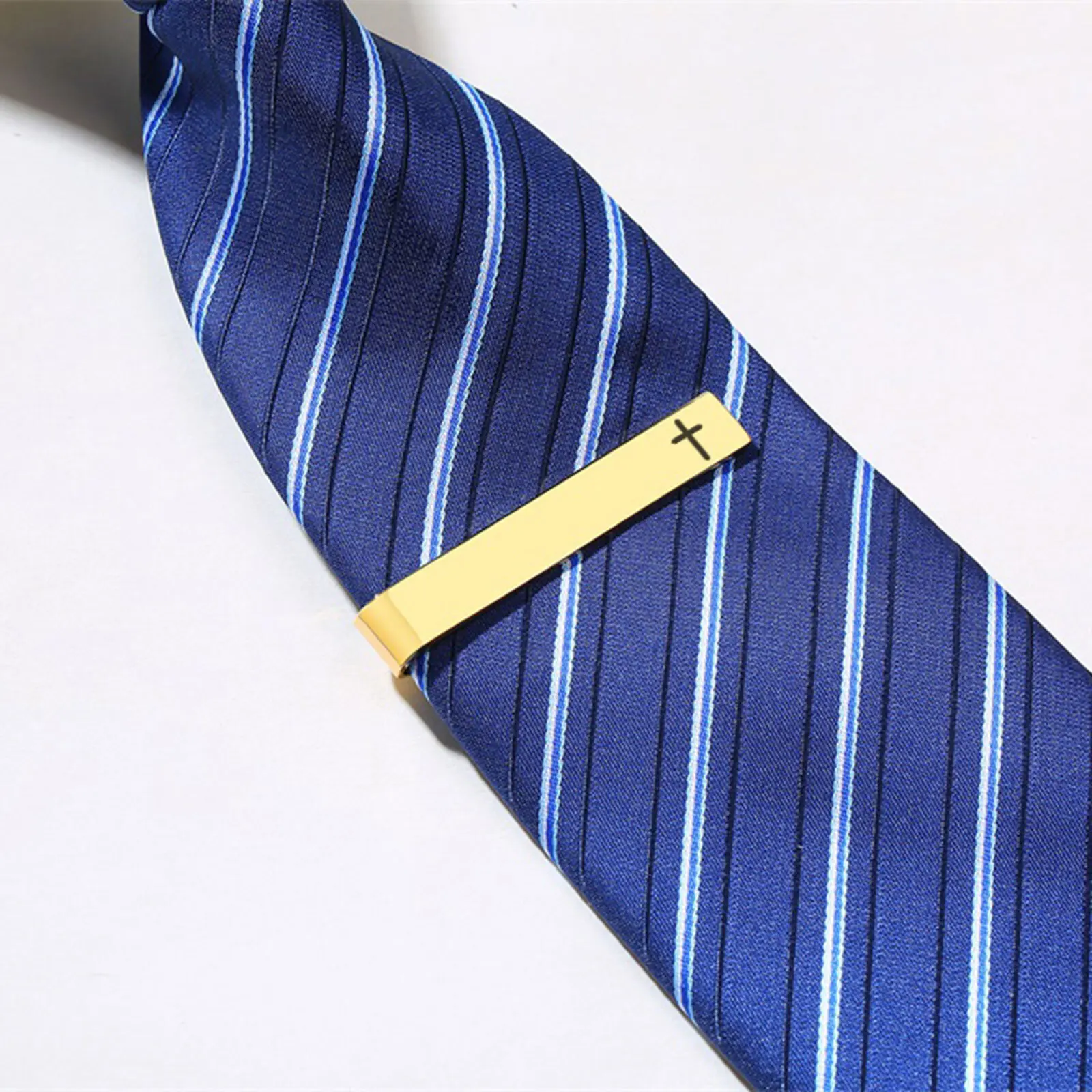 Personalized Cross Tie Clip for Men Boys,Stainless Steel Necktie