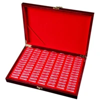 100Pcs Round Wood Coins Case Storage Holders Display Wooden Commemorative Collection Box Home Decoration 1