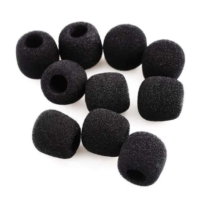 JCD 10pcs Mini Microphone Foam Covers Mic Protector Covers Replacement Headset Windshield Sponge Cover Microphone Cover for Mic 2