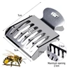 1pcs Bee Queen Cage Transparent Plastic Clip Cage Bee Catcher Box Stainless steel clamp Beekeeping Equipments Beekeeper Equip 2