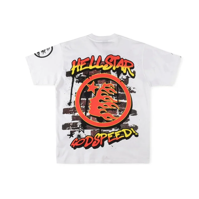 

Hellstar Studios Short Sleeve T-shirt GODSPEED Highway To Victory Ins Tee High Street Fashion Men Women Top