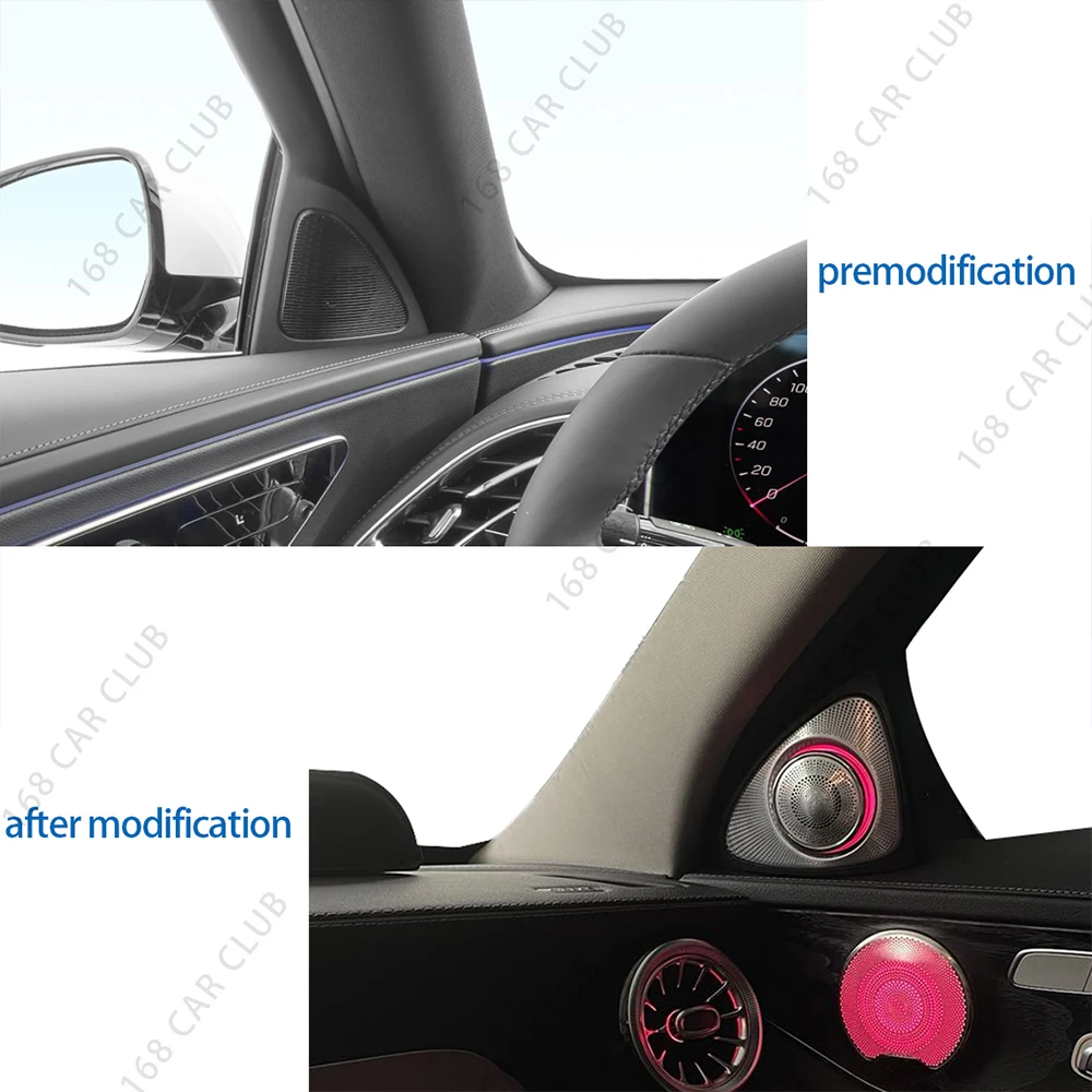 3/64 Colors 3D Rotating Tweeter Speaker For Mercedes Benz W205 W213 W222 X253 W177 GLB A/C/E/GLC/S-Class Car