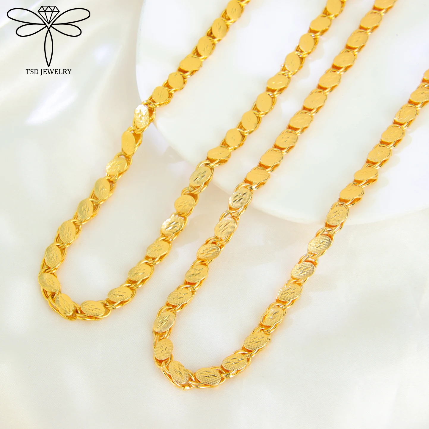 Luxus Dubai Braut Hochzeit Schmuck 24k Gold Überzogene Arabisch Muslimischen Vintage Lange Halskette 80cm Türkische Frauen Heiraten party Schmuck – Detail 7