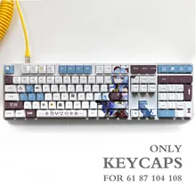  Genshin Impact NAHIDA NILOU Pbt Material Keycaps Set for ANSI 61 87 104 108 keys Mechanical Keyboard Oem Profile Only KeyCaps 