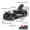 1:32 Bugatti La Voiture Noire sports car Diecast Metal Alloy Model car Sound Light Pull Back Collection Kids Toy Gifts A126 3