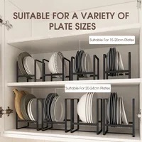 1pc kitchen cabinet plate storage countertop dish rack drawer dinner plate partition drain rack layered storage rack 2