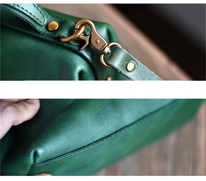 Designer-Schulter-Crossbody-Tasche aus echtem Leder für Damen, klein, grün, Vintage, lässig, echtes Rindsleder, niedliche grüne Mini-Handtasche für Damen – Detail 9