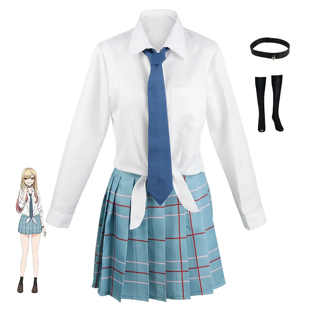 

Halloween Anime Role Play Suit JK School Uniform Marin Kitagawa My Dress Up Darling Cosplay Costume Wig Skirt Outfits for Women