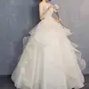Fahsion Spaghetti Straps Bridal Gown Classic Sexy V-neck Wedding Dresses Simple Tulle Sukienka Na Wesele Plus Size Customized 3